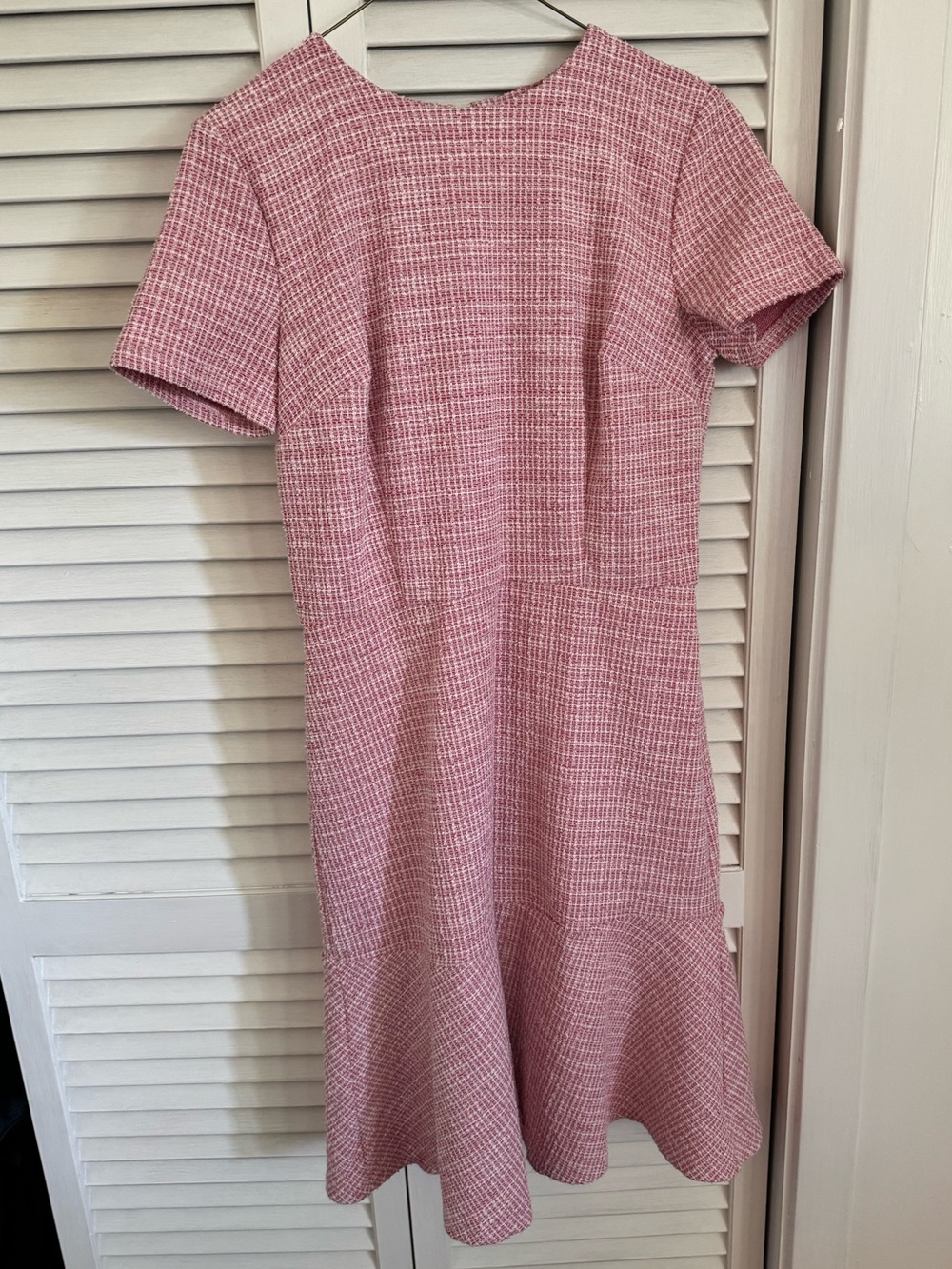 Ann Taylor Pink Tweed Fit & Flare Mini Dress